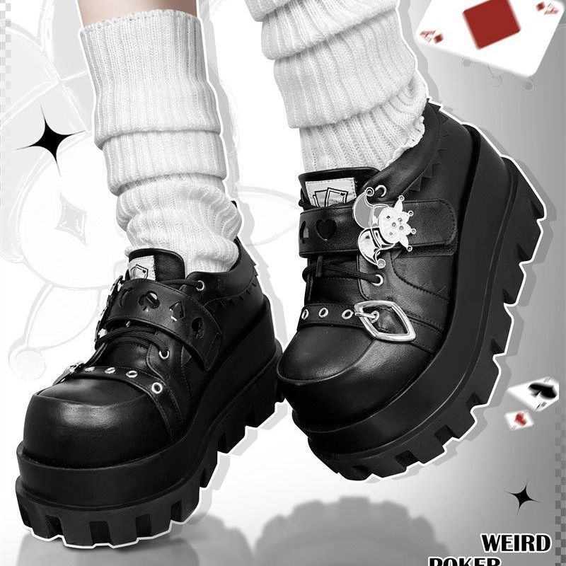 Weird Poker GURURU Original Y2k Subculture Clown Poker Theme Punk Hottie Soft Soled Thick Soled Shoes_vogvips.com