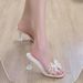 French-style Crystal Transparent Elegant Dress A Summer Vibe, Paired With High-heeled Sandals And New Rhinestone Bow_vogvips.com