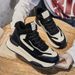 2025 Autumn Winter New Genuine Leather High-top Dad Shoes For Women Thick Sole Color-blocking Fleece-lined Lace-up_vogvips.com