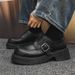 ShoeVault Leather Autumn British Retro Height-Increasing Derby Shoes Black Casual Thick-Soled Business Men's Loafers_vogvips.com