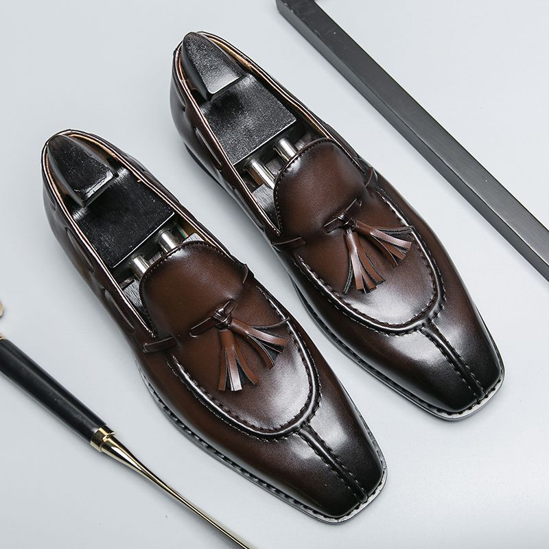 Men's Shoes Luxury Tassel Leather Shoes Formal Shoes For Men Oxfords Male Wedding Party Office Business Slip-On Driving Shoes_vogvips.com