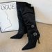 F868-2 Suede Pointed Pleated Slouch For Women 2025 Autumn Winter New Detachable Two-Way Wear Thin High Heel Short Boots_vogvips.com