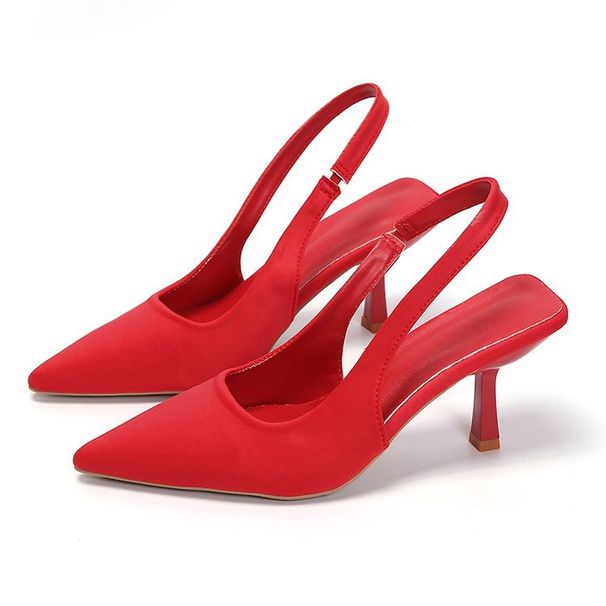 New Pointy Heel Heel Shoes After Empty Head Sandal Fairy Wind With Skirt High Heels_vogvips.com