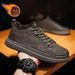 Winter Men's Shoes With Fleece, Men's Chef Shoes, Korean Style Versatile Non-Slip Black Leather Shoes, Casual Thickened_vogvips.com