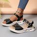 New Women's Chunky Platform Sandals - Plus Size, Soft Sole, Single Strap, Peep Toe, Thick Sole Sandals_vogvips.com