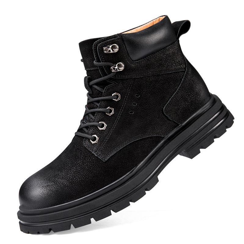 Martin Boots Men's Velvet Thermal Short Boots Retro Style Tooling Boots Rhubarb Boots_vogvips.com
