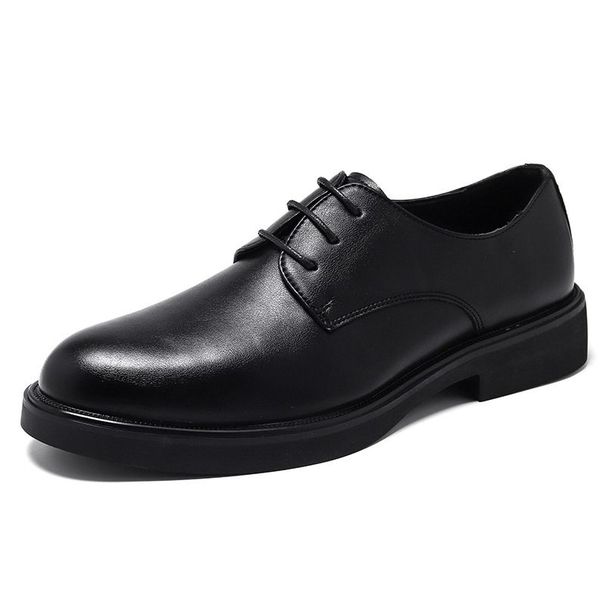 Leather spring autumn British soft leather dress Men's business suit Black casual wedding groom shoes_vogvips.com