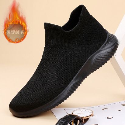 European Warm Series 2025 Winter Men's High Top Breathable Casual British Style Leather Slip-On Martin Short Boots Zipper Trendy Shoes_vogvips.com