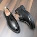 Euro Step Men's Leather Shoes Height Increasing Breathable British Style Loafers Business Formal Pointed Toe Slip-On Xuheng New_vogvips.com