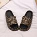 Leopard Print Slippers For Women, Summer New Korean Style Fashionable Indoor Home Thick Sole Couple_vogvips.com