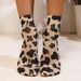 Leopard Large Flower Print Socks Summer Single Shoes Short Stockings High Elastic Comfortable Breathable Ultra-thin_vogvips.com