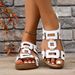 Cross-border Roman Sandals, Large Size Solid Color For Women, 2025 New Model, Open-toe Wedge Heel, Fashionable Buckle_vogvips.com