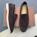 LP Genuine Lazy One Foot Loafers 2025 New Casual Low Heel Cowhide Dark Brown Leather Shoes_vogvips.com