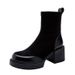 ShoeVault Soft Leather High Ankle Martin For Women Thick Heel 2024 New Women's Autumn Winter Cotton Internet Celebrity Slim Boots_vogvips.com