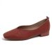 2023 New French Low Heel Square Toe Shallow Mouth Casual Versati Women's Soft So Flat Shoes Unique Spring Autumn_vogvips.com
