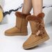 New Length Autumn And Winter Women's Mid Height Boots Bow Shaped Fashionable Plush Snow Boots_vogvips.com