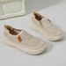Women's Shoes Casual Shoes Soft-soled Single Shoes One-pedal Lazy Shoes Middle-aged And Elderly Mother Shoes Breathable Fly-woven Shoes_vogvips.com
