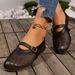 Women's Plus Size Casual Flat Shoes Mesh One Strap Buckle Summer New Style Fashion Versatile Flat Shoes_vogvips.com