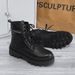 European Warm Series 2025 New Men's Martin Black High-top British Style Motorcycle Leather Work Boots Height-increasing Shoes_vogvips.com
