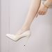 968-10 Ultra-high Slim Heel Pointed Waterproof Platform Square Buckle Patent Leather Hollow Back Strap Women's Singles_vogvips.com