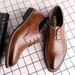 Men's Classic Brogue Leather Shoes Formal Business Wedding Shoes Pointed Toe Oxford_vogvips.com
