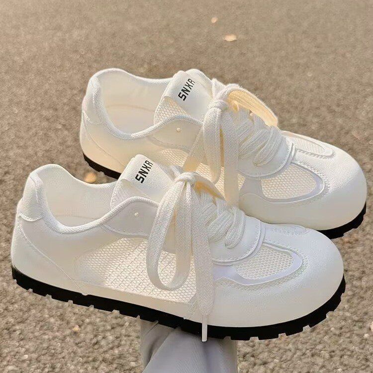 Breathable And Not Stuffy Feet Women's Shoes Mesh Shoes With Skirts Little White Shoes Ballet Training Shoes Flat Baseplate Shoes_vogvips.com