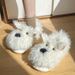 Cute And Fluffy Puppy Style For Women, Winter Indoor Home Thick Sole Non-Slip Furry Plush Warm Cotton Slippers_vogvips.com
