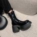 Petite Slim Stretch For Women 2024 Autumn Winter New Platform Thick Sole Over-the-Knee Patent Leather High Tube Riding_vogvips.com