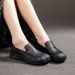 Dongguan Genuine Loafers New Style Shallow Round Toe Comfortable Versatile Soft Leather Flat Shoes For Women_vogvips.com