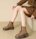 2026 Leather Thick-soled Heightening Martin Boots Women's Medium Tube Thick-soled Versatile Retro British Style Short Boots Platform Shoes Versatile_vogvips.com