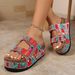 Women's Summer Spot Cork Sandals Thick Soled Slippers with Rhinestone Buckle plus Size New Style_vogvips.com