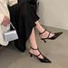 French-tyle Niche High-heeled Paired With Kirt, Andal, 2025 New Ummer Elegant Pointed-toe Nude-colored Ingle_vogvips.com