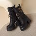 12cm Ultra High Thick Sole Genuine Leather Mid-Calf Autumn Winter Short For Petite Women, Height Increasing Trendy_vogvips.com