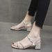 Women's Fairy Style Sandals 2024 New Rhinestone One-Strap Chunky Heel Roman High Heels Internet Celebrity Two-Way Summer_vogvips.com