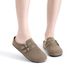 Asgard Suede Clogs Sandals With Double Buckle Outdoor Non-slip Flat Mules Retro Potato Summer Soft Insole Leisure Shoes_vogvips.com