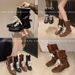 2025 New Versatile Casual Height-Increasing Martin For Women, British Style Round-Toe Lace-Up Sports Ankle Boots_vogvips.com