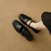 Black Flat 35-42, Soft Leather Loafers, British Style Women's Large Size Shoes 9038-8_vogvips.com