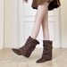 Women's Shoes Autumn/Winter New Style Pointed Toe Trouser Boots With Belt Buckle, High Heeled Ankle Boots, Retro Style, Sexy Martin Boots For Women._vogvips.com