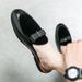 Men Men, For Lazy Half-Slip Backless Summer Patent Shoes Closed-Toe , Slip-On Casual Leather Trendy Sandals_vogvips.com