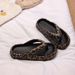 XMISTUO Korean Style Leopard Print Flip-Flops For Women, Summer Thick-Soled Fashionable Beach Non-Slip Sandals_vogvips.com