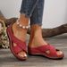 Women's Shoes Large Size Wedge Heel Slippers For Women New Summer Sandals All Match Flat Slippers Non Slip Rocking Line Lightweight Sandals_vogvips.com