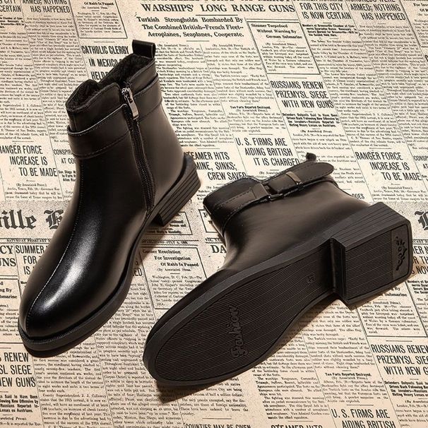 Martin Women's Shoes British Style 2025 New Versatile Thick Sole Slim Autumn Winter Fleece Short Boots Ins Trend_vogvips.com