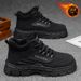 Winter Men's Shoes With Fleece Lining, High-Top Martin Boots, Men's Thick-Soled Non-Slip Insulated Cotton Shoes, Work Bo_vogvips.com