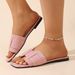 New Solid Color Lightweight Outdoor Casual Flat Slippers Summer Women's Beach Non-slip Wear-resistant Open Toe Flip-flops_vogvips.com