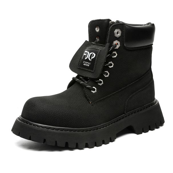 Rhubarb Boots, Thick-soled Heightening Martin Boots, Men's High-top Retro Boots, Men's Boots._vogvips.com