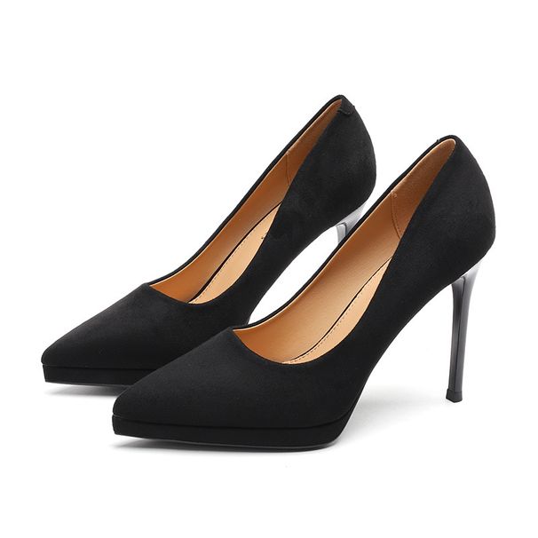 1088-8 Houndstooth Pointed Toe Stiletto For Women 2025 New European And American Suede Ultra High Heels 11CM_vogvips.com