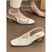 Gravity Shoe Factory's Temperament Square Hollow Woven Toe Back Empty Sandals For Women's Spring 2025 New Crystal_vogvips.com