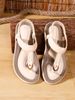 2025 Summer Pinch Sandals Soft-soled Flat-soled Beach Shoes Large Size New Bohemian Women's Breathable Sandals_vogvips.com