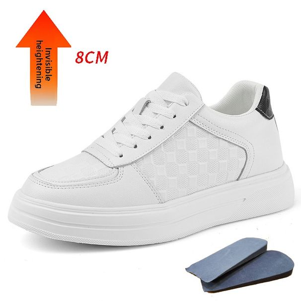 Men's Breathable Embossed Invisible Inner Heightening Platform White Shoes Men's Sports And Leisure Board Shoes_vogvips.com
