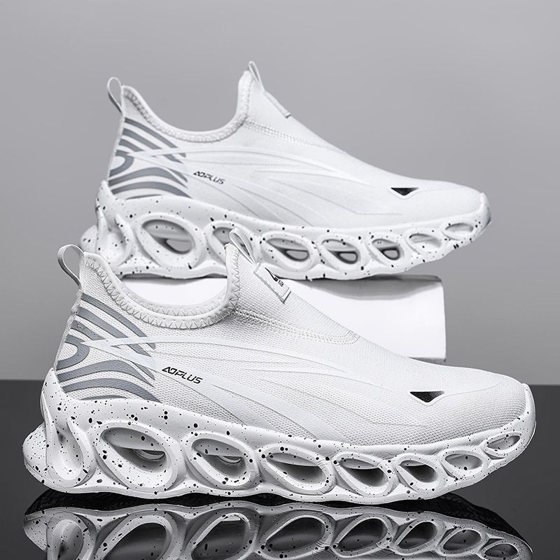 Sock-style Autumn Thin Model, 48, Large Size, White Men's Sneakers, 47, Breathable, Slip-on, Lightweight,_vogvips.com